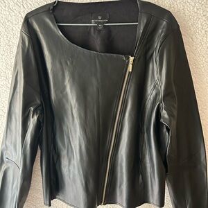 Worthington Women's Asymmetrical Black Leather Jacket